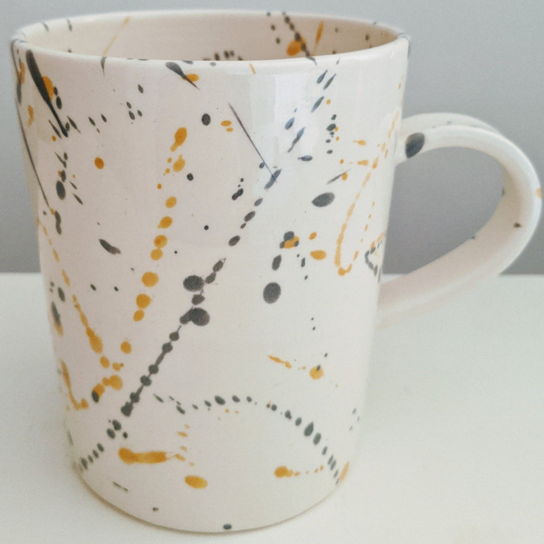 Extra Large Ochre & Grey Splash Mug