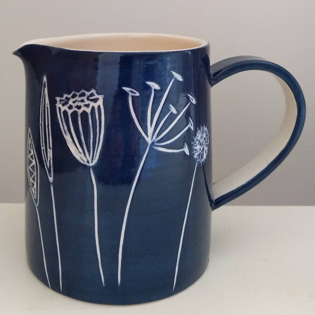 Indigo Seed Head Jug