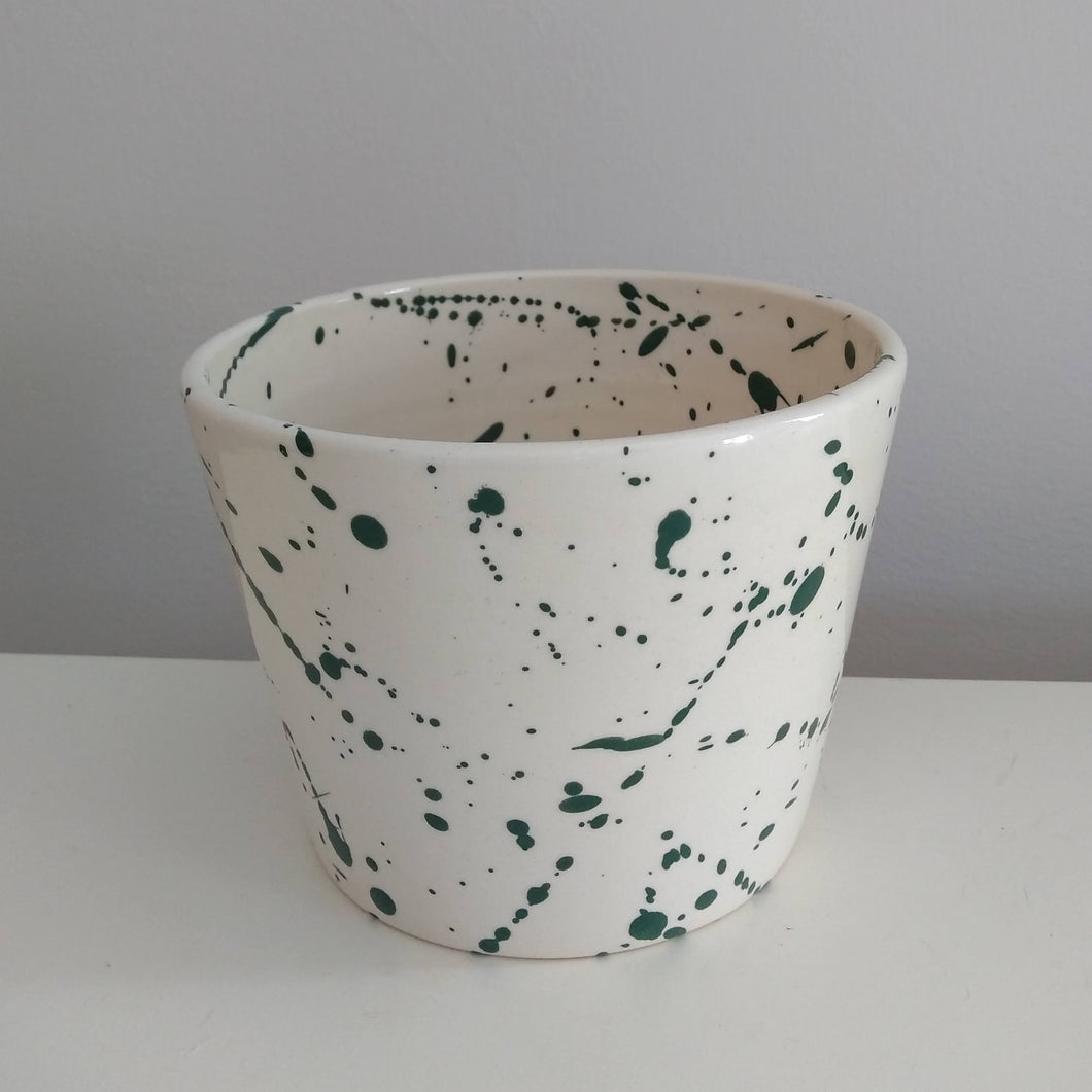 Medium Dark Green Splash Plant Pot Holder