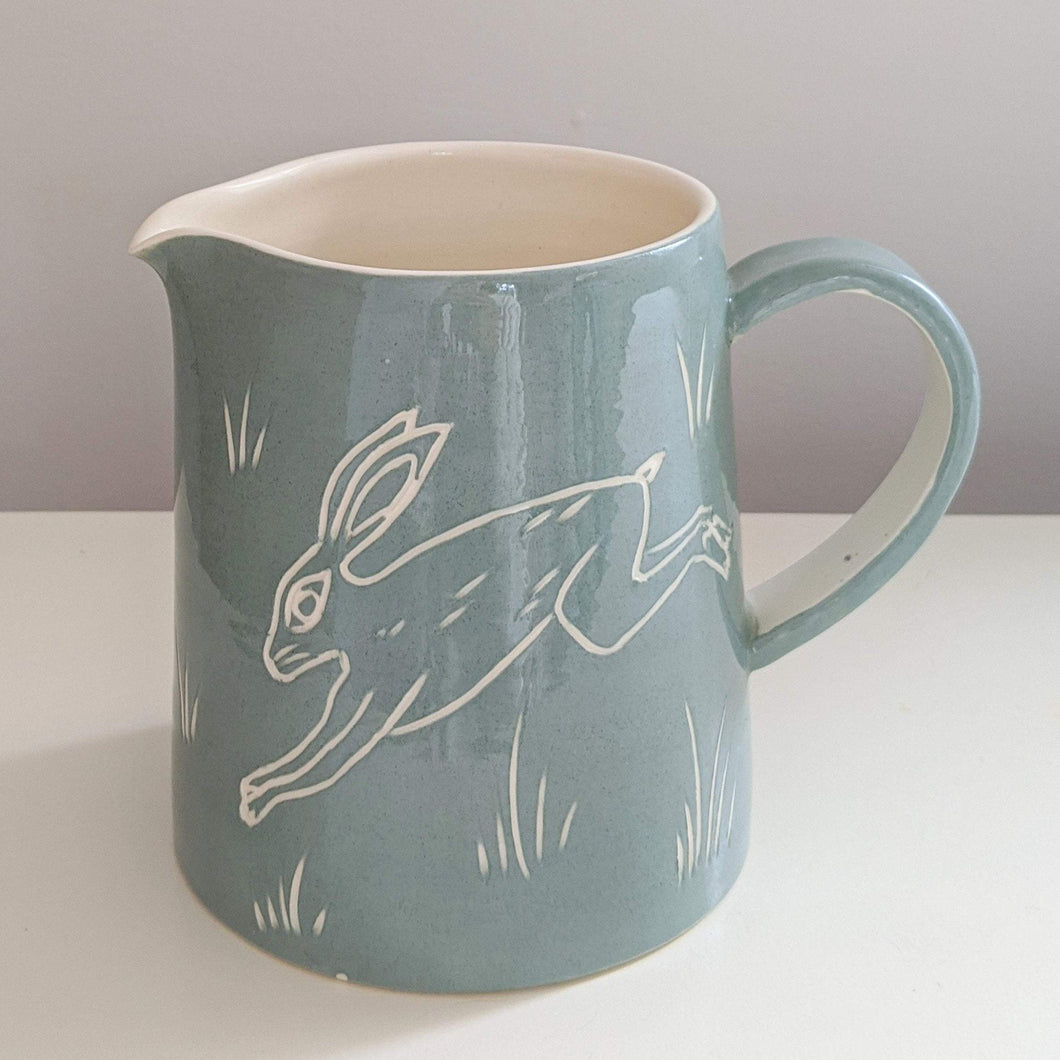 Teal Hare Jug