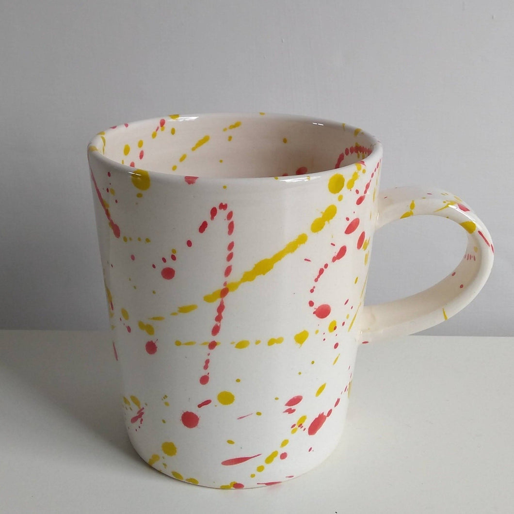 Tall Red & Lime Splash Mug